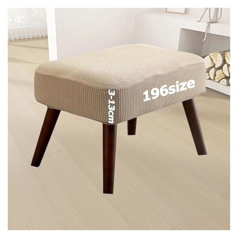 Ottomane Bezug Quadratisch Hocker überzug Hockerbezug Ottoman Cover Fußbank Schonbezug Stretch Fußhocker Husse Beschützer Jacquard Sitzhocker mit Elastic Bottom Rund Rechteckig Anpassbar(2002,30 x 40