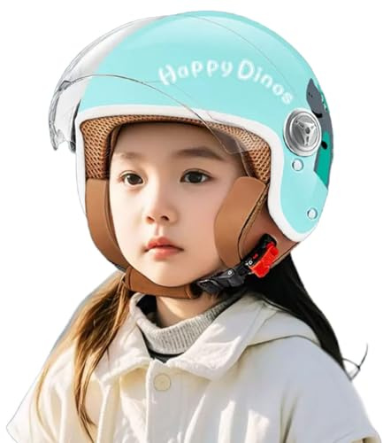 Casco De Moto para Niños, Casco De Scooter, Homologado ECE 22.06, Casco Jet con Visera Solar para Niños Y Niñas De 3 A 15 Años, Talla Única: 45-55 Cm E,45-55cm