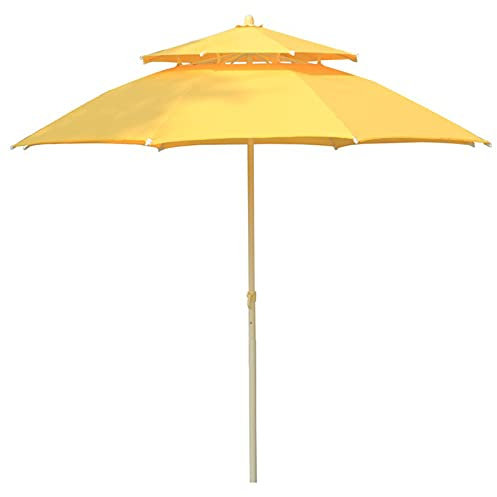 Grande ombrellone da esterno da 2,3 m, con doppio baldacchino, resistente al sole, antivento e impermeabile, perfetto per giardino, balcone, spiaggia e terrazza