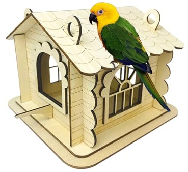 Nistkasten – Natürliches Holzhaus für Zaunkönig | Zubehör für Bauernkäfige Garten Balkon Hof Park Vogelkiste Außenbereich