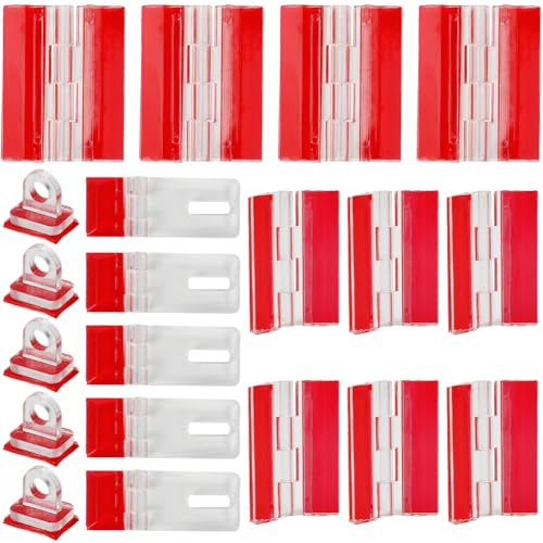 GORGECRAFT 15 kit de Charnières en Acrylique Autocollantes Charnières Piano Continues en Plastique Transparent Petit Fermoir de Porte pour Meubles en Verre Aquariums Mini Armoires Tiroirs Boîtes