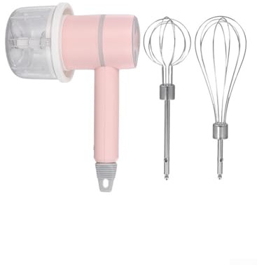 Espumador eléctrico de leche y picador de ajo 2 en 1 con 3 velocidades, recargable por USB, taza de 250 ml para uso en cocina (rosa)