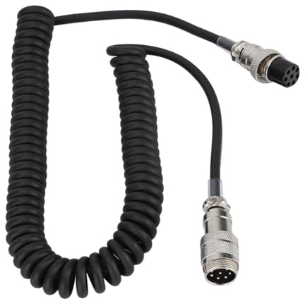 Vvikizy 8 Pin Coiled Microphone Cable spiralkabel 4x0,5 Spring Wire Extension Cord spiralkabel 8 adrig with 8 Core Aviation Male to Female Plug for Radio Transceiver Equipment Subwooferkabels
