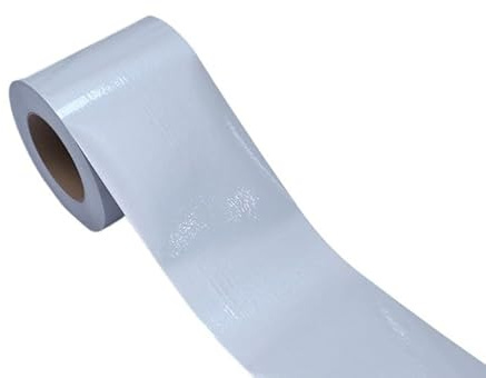 Battiscopa Passacavi Carta da parati autoadesiva impermeabile con linee di cintura, battiscopa, bagno, soggiorno, cucina, mobile, decorazione parete(Silver pearl light,5cm-wide 10M)