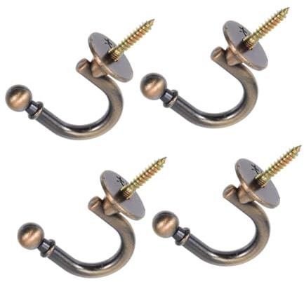 Gardinenhakenhalter 4 Stück Zinklegierung U-förmig für Vorhänge | Wandhaken im Retro Stil, für Handtücher und Kleidung, Einfache Form, Dekoratives Design