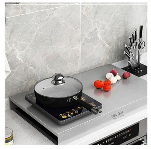 QSTGX Cubre Encimera Acero Inoxidable Tapas para Encimera De Cocina De Gas Fabricadas en Acero Inoxidable con Almohadillas Antideslizantes Varias Opciones de Grosor Disponibles(A-1.5mm,35x45x7cm)