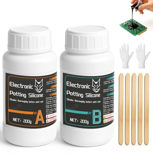 400 g de gel isolant electrique pour l'électronique, mastic isolant noir, imperméable, résistant à l'humidité et aux chocs, offre une protection fiable et à long terme pour les composants