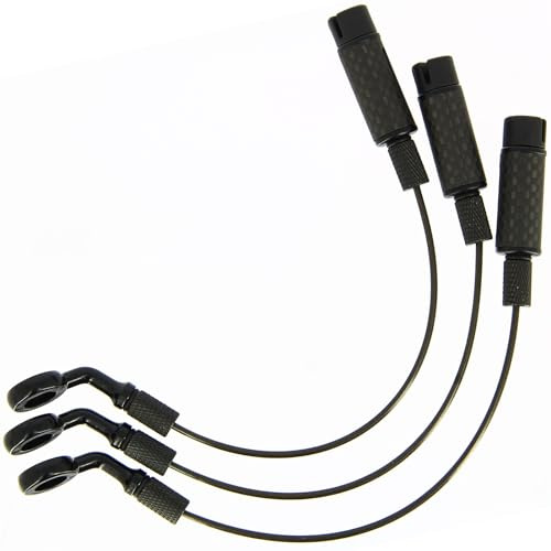 NGT XT Bite Indicator 3pc Set – 3K Carbon Body, 25g Indicators with Plastic-Coated Cable & Forged Aluminium Hockey Connector – (Black)