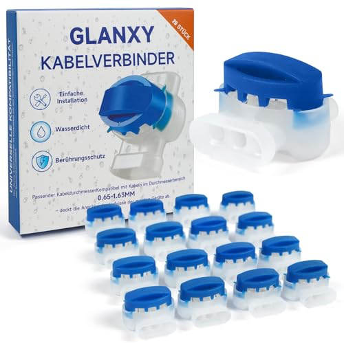 Kabelverbinder für Mähroboter Begrenzungskabel – 20 Stück GLANXY wasserdicht mit Gel Anschlussklemmen Kabelklemmen Verbindungsklemmen kompatibel mit Husqvarna Automower Gardena Rasenroboter im Garten