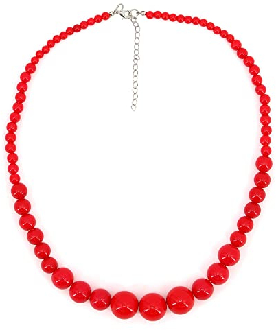 W WIDMANN MILANO Party Fashion - Halskette, 70er Jahre, Perlen, Halsband, Schmuck, Disco Fever, Mottoparty, Karneval