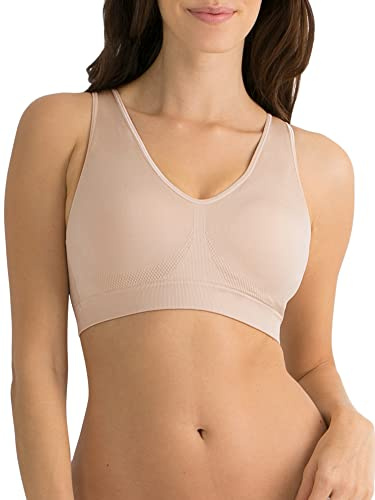 Fruit of the Loom Women's Seamless Pullover Bra with Built-in Cups, in the Buff, X-Large