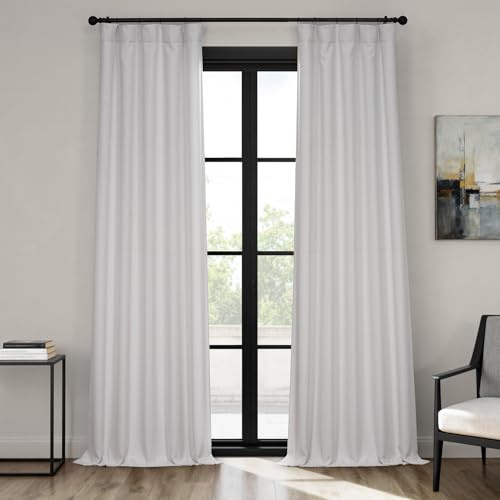 HPD Half Price Drapes Vorhänge aus Kunstleinen, strukturiert, Raumverdunkelungsvorhänge für Schlafzimmer, 213 cm lang, 1 Panel, 127 x 213 cm (B x L), Vorhänge für Wohnzimmer, Heimdekoration, Auster