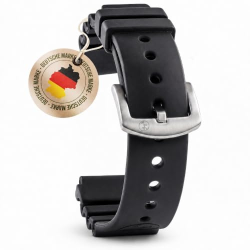 BOMBFROG Subacqueo Cinturino per orologio in silicone nero, chiusura rapida, 20 mm, 22 mm, 24 mm, cinturino per orologio subacqueo