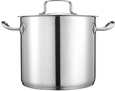 Stock Pot, Commercial/Household 304 Stainless Steel Soup Pot, Cooking Pot with Lid, (9/12/15L), for Gas Stove/Induction Cooker Stock Pot (Size : 15L)