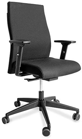 Interstuhl Bürostuhl Drehstuhl 139RS schwarz | Polsterstuhl Drehstuhl Home-Office-Stuhl Schreibtischstuhl, ergonomisch, verstellbar, Lordosenstütze