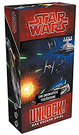 Asmodee, Unlock! Star Wars – Eine unerwartete Verzögerung, Familienspiel, Rätselspiel, 1-6 Spieler, Ab 10+ Jahren, 60+ Minuten, Deutsch