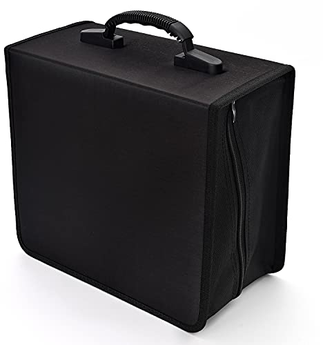 alavisxf xx CD Tasche, DVD-Hülle mit 432 Kapazität, strapazierfähiger Film-Medien-Aufbewahrungs-Organizer Bindemappe für Auto Heimbüro Reisen (432 Kapazität, Schwarz)