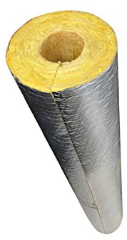 TRGCJGH Glass Wool Tube, Rock Wool Tube Shell, Steam Pipe Boiler Insulation Tube, Heat Insulation Aluminum Foil Tube,1.9 * 1.2in
