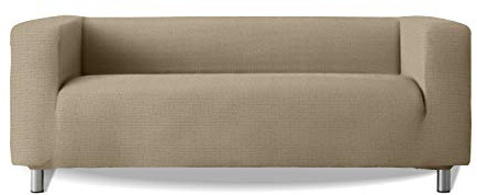 Milica Elastischer Sofabezug | kompatibel mit 2-Sitzer-Sofa Typ Klippan | waschbar, robust und dekorativ | Modell: New York | raffiniertes Dunkelbeige