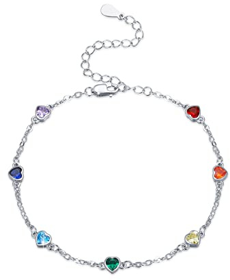 Chakra Fußkettchen Sterlingsilber Herz/Tropfform Chakra Fußkettchen 7 Chakren Tautropf Sommer Strand Fußkettchen Armband für Heibee Fraugeburtstag Weihnachen Geschenke für Frauten rauen Frau Freundin