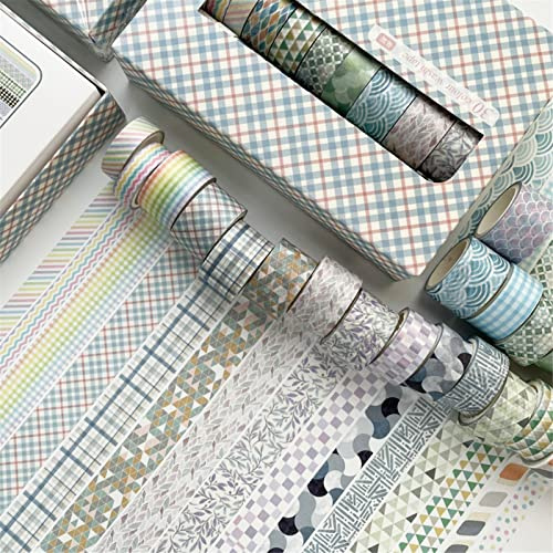 EXQULEG 30 Rollen Washi Tape Set, Dekorative Klebebander, DIY Washi Masking Tape, Masking Tape Klebeband Set für Kunst, DIY Handwerk, Tagebuch, Hobel, Sammelalbum, Verpackung (B)