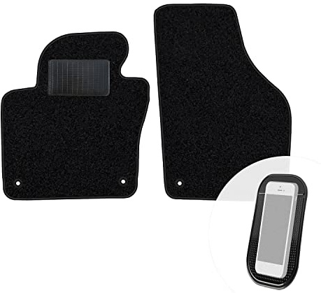 moto-MOLTICO Vorne Fußmatten Auto Velours Autoteppiche | Schwarz Automatten Set 2-teilig passend für VW Tiguan I 2007-2015