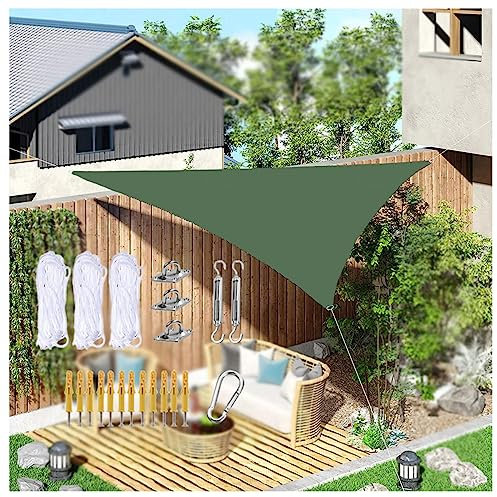 Voile Dombrage ， Toile Anti UV Triangle Ombrage ， pour en Plein Air, Jardin and Terrasse,Green-4m/13ftx4m/13ftx4m/13ft