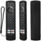 Funda Protectora de Silicona para JVC/Bush/Toshiba/Xiaomi Fire TV Mando a Distancia de Voz, Funda Mando para JVC, Antideslizante, A Prueba de Golpes, Lavable (Negro)
