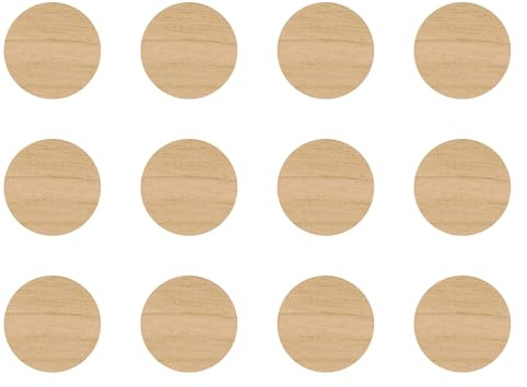 cyclingcolors 12x Abdeckkappen Selbstklebend 40 mm Schrank Regal Bohrloch Abdeckung zum kleben schutzkappen, Bouleau