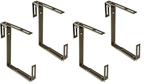 Xclou 343100 Blumenkastenhalterung ohne Bohren, Haken und Halter, Dunkelbraun, 19x5x17 cm (Packung mit 2)