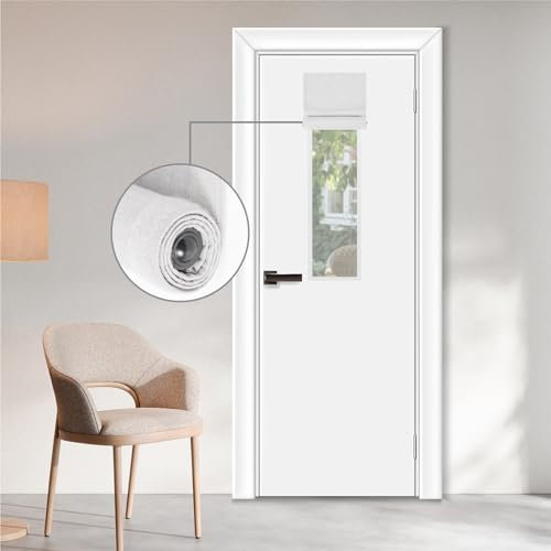 WdFour UV-Schutz, 100% Verdunkelung, Sichtschutz, einfach zu installierende Klassenzimmertürvorhänge, Rollos, Geeignet für alle Arten von Fenstern und Klassenzimmer (25,4 cm B x 81,3 cm L, Hellgrau, 1