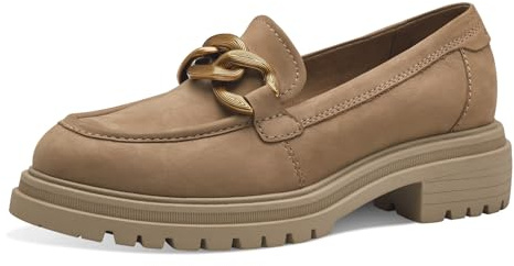 Tamaris Damen Slipper Leder bequem; Camel, EU 39