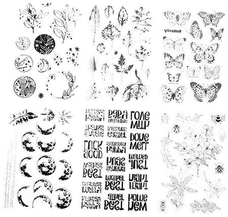 NUOBESTY 12 Blätter Taschen-DIY-Dekorationsmaterial-Set Zeitschriftenstempel Retro-Blumenstempel Pflanzendekor kleine Briefmarken Journaling-Stempel Anzahl schmücken Strauß Siegel Kieselgel