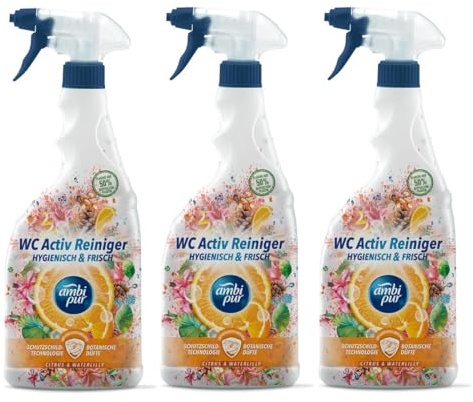 Ambi Pur WC Aktiv Reiniger Spray Citrus & Waterlilly 750ml (3er Pack)