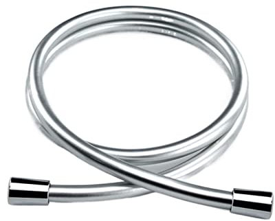 Ersatz-Duschschlauch, PVC-Hochdruck-Brauseschlauch aus silberfarbenem und schwarzem PVC, glatt, for Badewanne, Handbrause, flexibler Duschschlauch (Farbe: PVC, 360-Grad-Winkel, Schwarz) ( Color : Silv