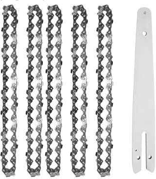 JMORCO Sägeketten 8-Zoll-Mini-Kettensägen-Kettenführung, 1/4 Zoll Teilung, 0,043 Zoll, 45 Treibglieder, Halbmeißel, elektrische Kettensägenkette for Garten- und Holzbearbeitungswerkzeuge(8inch Set 3)