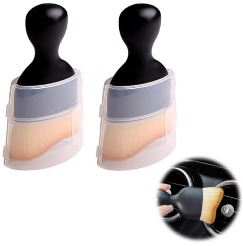 Kit de Nettoyage Voiture Intérieur, 2 Pièces Brosse à Poussière pour Intérieur de Voiture, Brosse Douce de Nettoyage D'intérieur de Voiture Pas de Rayures pour Moteur, Tableau de Bord, Intérieur