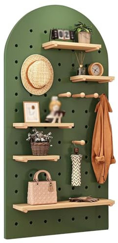 Wand-Stecktafel-Organizer aus Holz mit Haken, DIY-Werkzeug-Aufbewahrungsregal für Eingangshalle, Wand, modulare Hängeaufbewahrung