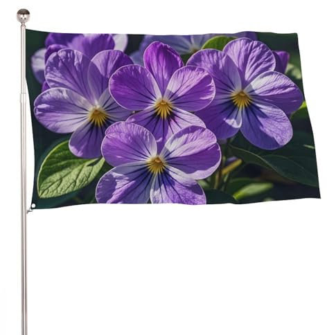 61 x 88,9 cm große Veilchen in Blüte, bedruckte Flaggen, Willkommensgartenflagge, saisonale Gartenflagge, dekorative Flagge, lustige Flaggen für den Außenbereich, Urlaub, Weihnachten