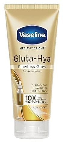 Vaselene's Gluta-Hya Flawless Glow Lotion for Face & Body | Gives Brighter Skin | Pro-Retinol Infused Moisturizer, 200ml