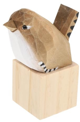 Amosfun Decorazione in Legno Intagliato Realistica Scultura Animale Ornamento Per Casa Ufficio Tavolo Decor Natale