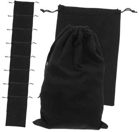 HANABASS 10stücke Teiliges Skibrillen-etui Aus Schwarzem Mikrofaser-Material Leichte Skibrillen-Beutel Mit Kordelzugverschluss Kratzfreier Schutz Und Multifunktionale Aufbewahrung Für Goggl
