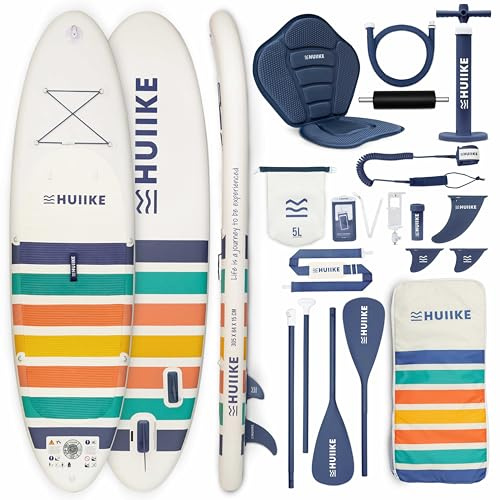 HUIIKE Stand Up Paddle Board för Vuxna med Tillbehör - Paddel, Fenor, Pump. Uppblåsbar Sup-bräda Utmärkt Stabilitet och Hållbarhet. 305 x 84 x 15 cm, Maximal Belastning 130 kg