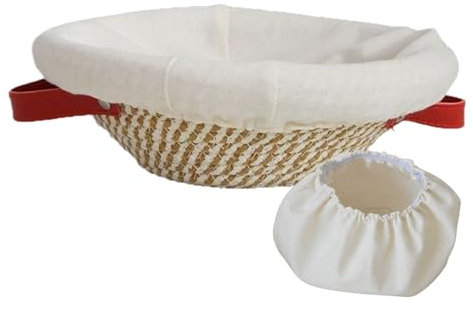 Proofing Bowl, cestino per il pane acido, corda di cotone, contenitore per il riscaldamento del pane, utensili da pasticceria, splendidamente progettato, cottura con fodera e copertura in tessuto per