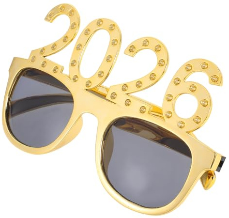 SAFIGLE 2026 Partybrille Neuheit Lustige Sonnenbrille Glitzer Accessoires - Partynummer Brillen Set für Erwachsene Mädchen Damen Deko