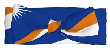SSIULUS Haarband mit Schleife und Flagge der Marshallinseln, weiches Polyester-Haarband mit niedlichem Schleifen-Design, dehnbar und bequem