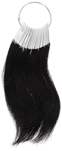 Hemobllo Lot de 30 Mèches de Cheveux Humains Naturels 3 Degrés, Nuancier de Couleurs Anneaux Pvc Numérotés, Réutilisables pour Formation Coiffure Salon et Tests de Coloration