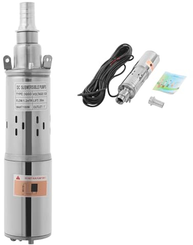 Pompa solare per fontane profonde da 3 pollici, 12 V, 180 W, con regolatore MPPT integrato, in acciaio inox, per pozzi, pozzi, irrigazione del giardino e agricoltura, max. 30 m, altezza di mandata e