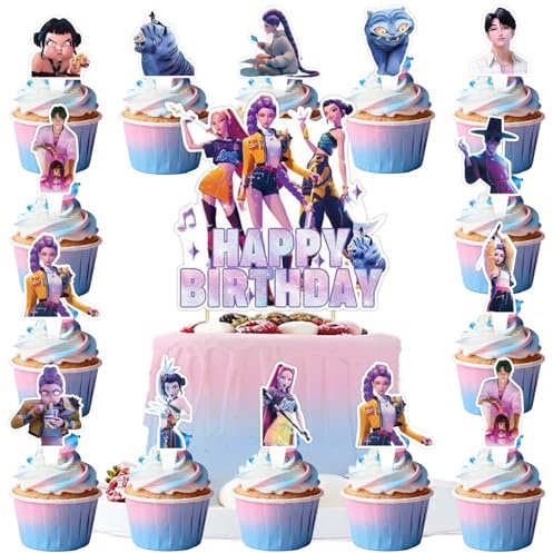25 Pezzi Decorazioni Torta Compleanno Huntrs Non Commestibili Bambini (A)
