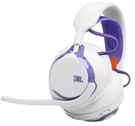 JBL Quantum 650, Casque Gaming sans Fil Bluetooth, Blanc | Son Spatial JBL Quantum, Micro à Réduction de Bruit, Câble USB-C, 45 Heures d’autonomie, Compatibilité Multiplateforme